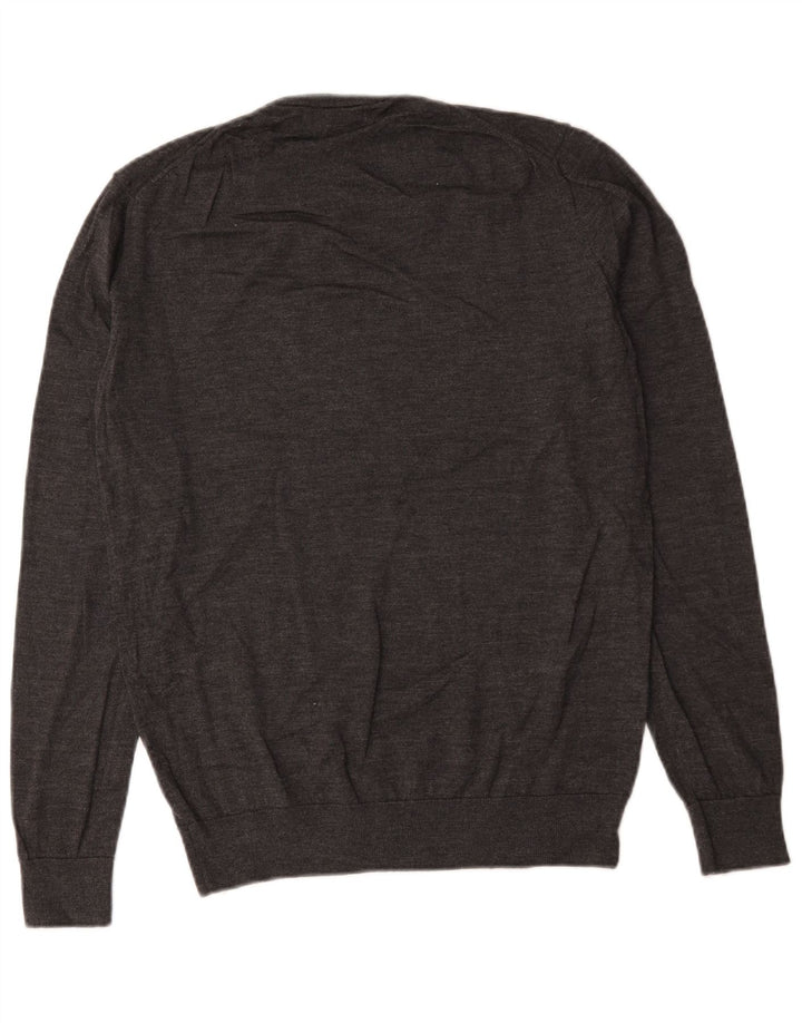 Ανδρικό πουλόβερ Zara με λαιμόκοψη μεγάλο γκρι μάλλινο