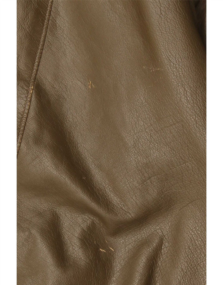 Vintage Ανδρικό Δερμάτινο Μπουφάν UK 38 Medium Khaki Leather