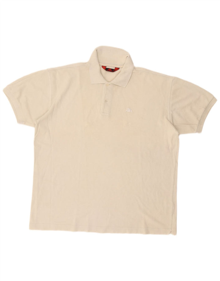 KAPPA Mens Polo Shirt 2XL Off White Cotton