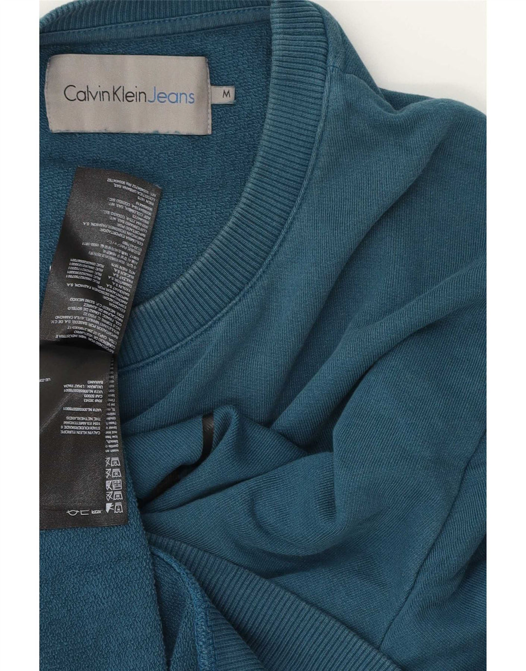 Ανδρικό γραφικό φούτερ Calvin Klein Jeans, μεσαίο μπλε βαμβακερό