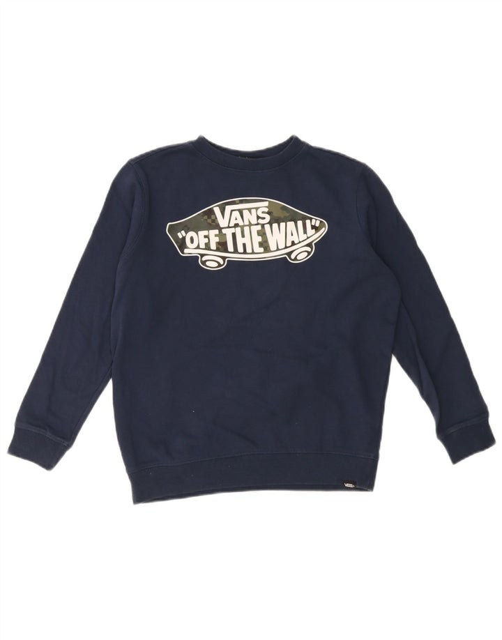 Vans Boys γραφικό φούτερ 7-8 ετών Small Navy Blue Cotton