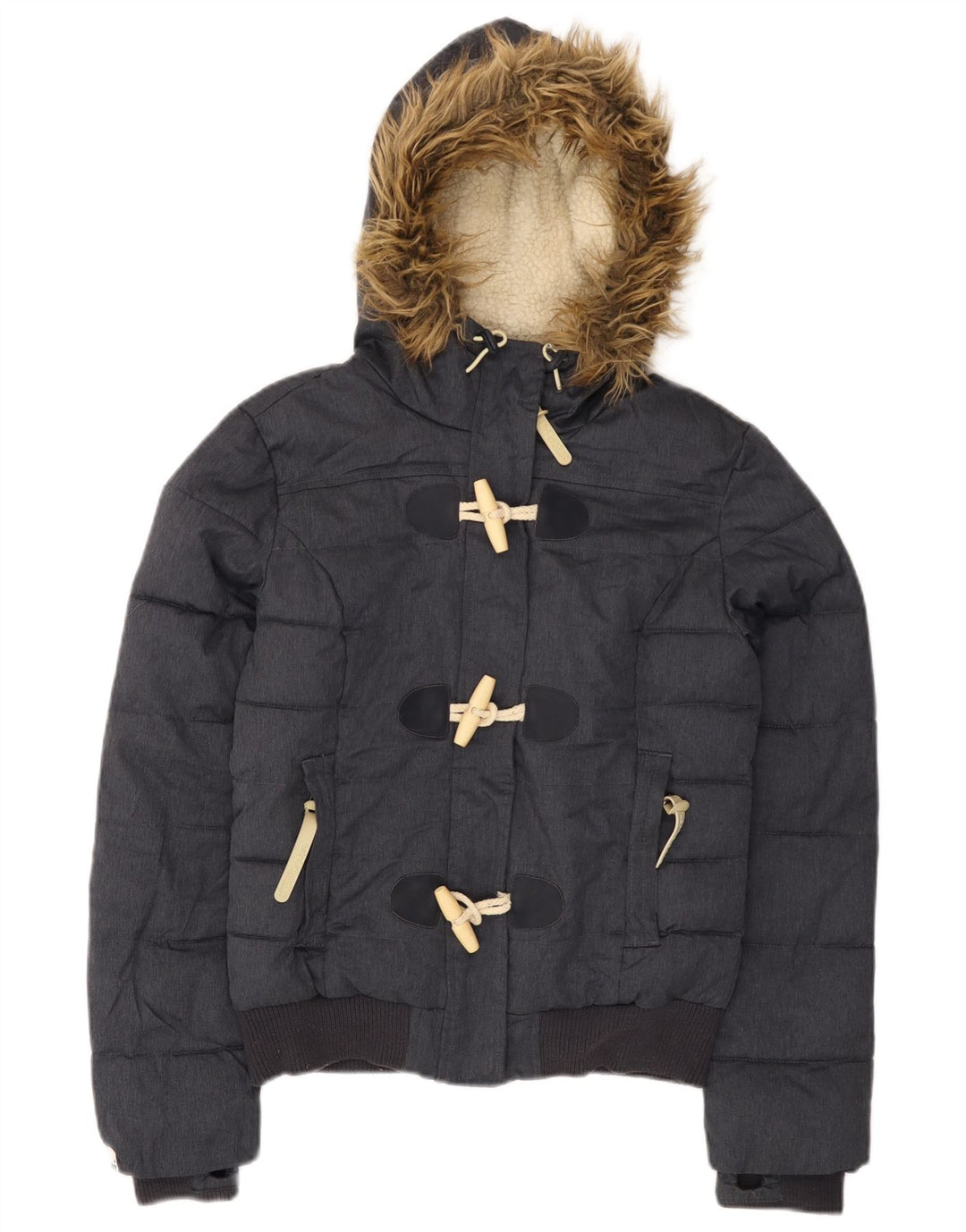 Γυναικείο μπουφάν με κουκούλα Superdry UK 10 Small Grey Polyester