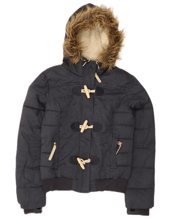 Γυναικείο μπουφάν με κουκούλα Superdry UK 10 Small Grey Polyester