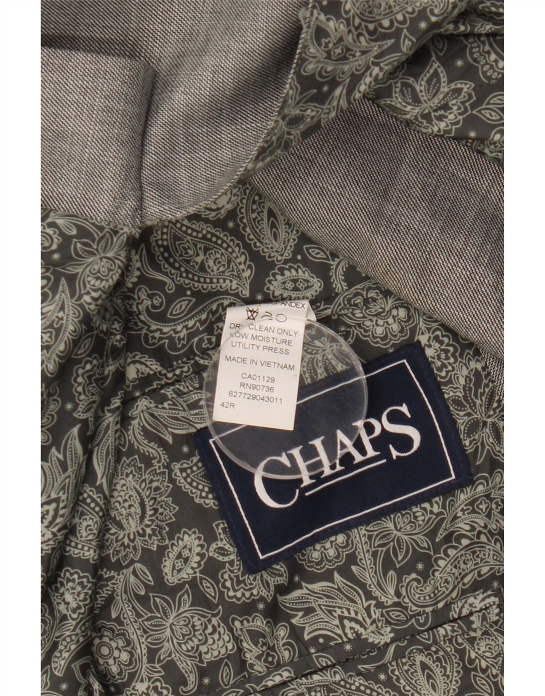 Chaps Ανδρικό σακάκι σακάκι με 2 κουμπιά UK 40 Large Grey Chevron Polyester