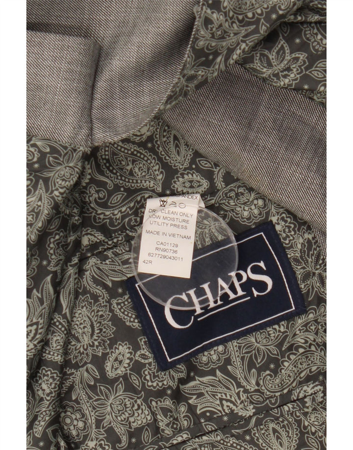 Chaps Ανδρικό σακάκι σακάκι με 2 κουμπιά UK 40 Large Grey Chevron Polyester
