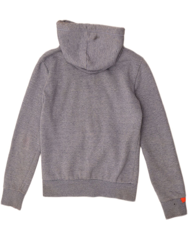 Ανδρικό πουλόβερ με κουκούλα με φερμουάρ Superdry, μικρό γκρι βαμβακερό