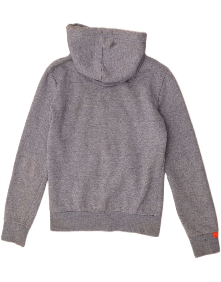 Ανδρικό πουλόβερ με κουκούλα με φερμουάρ Superdry, μικρό γκρι βαμβακερό