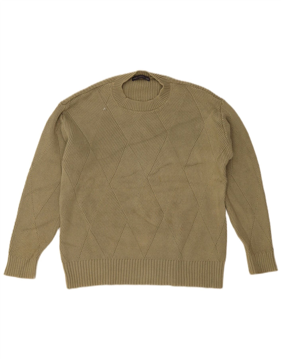 Marks & Spencer Γυναικείο πουλόβερ με λαιμόκοψη UK 14 Medium Khaki