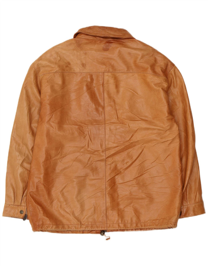 Vintage Ανδρικό Δερμάτινο Μπουφάν UK 38 Medium Beige Leather