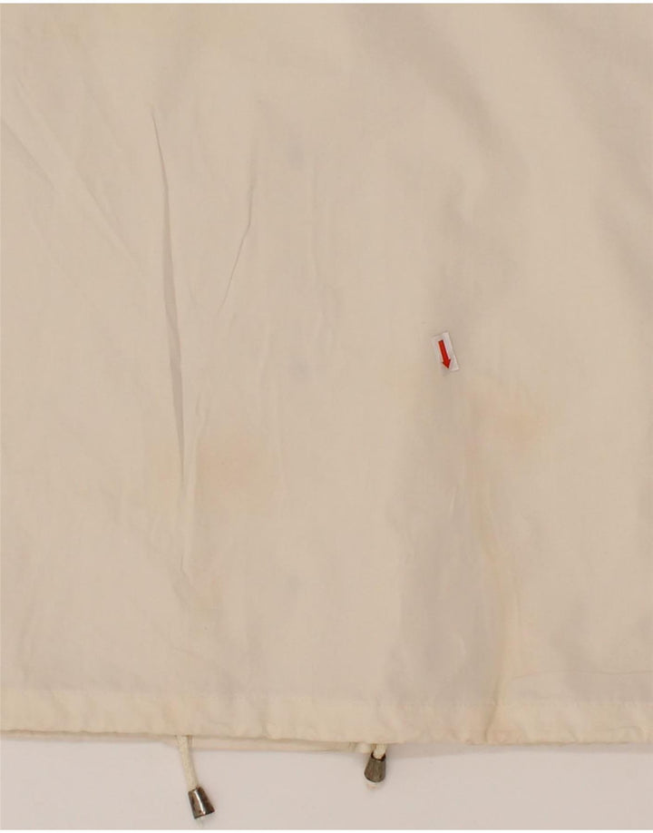 SISLEY Womens Oversized Bomber Jacket UK 14 Medium Off White Cotton Vintage Sisley and Second-Hand Sisley from Messina Hembry 