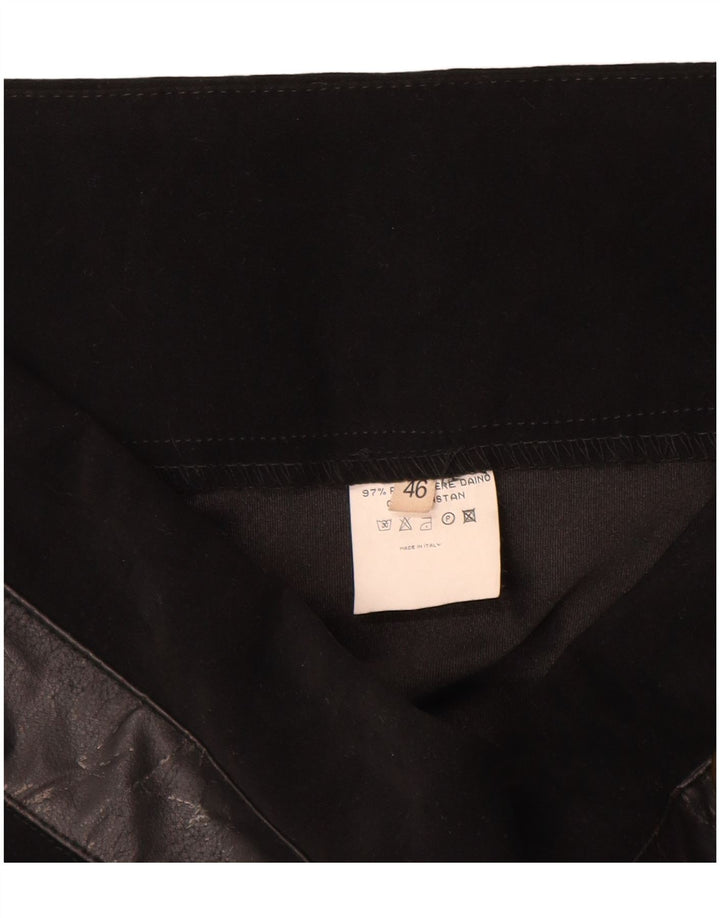 Vintage γυναικεία ψηλόμεση ασύμμετρη φούστα IT 48 XL W30 Μαύρη Πολυεστέρας