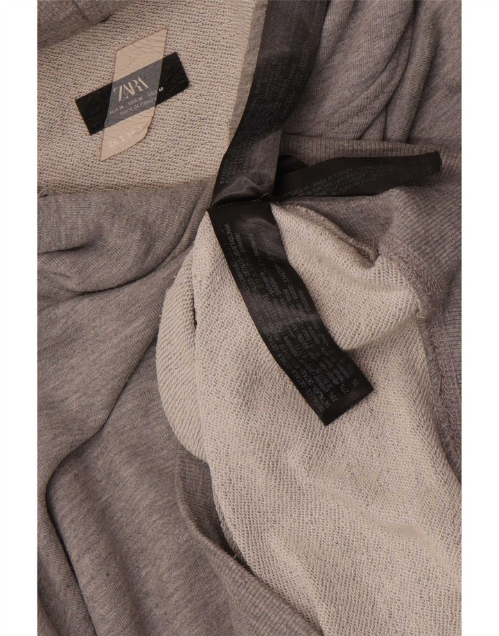 Zara Ανδρικό Hoodie Jumper Medium Grey Polyester