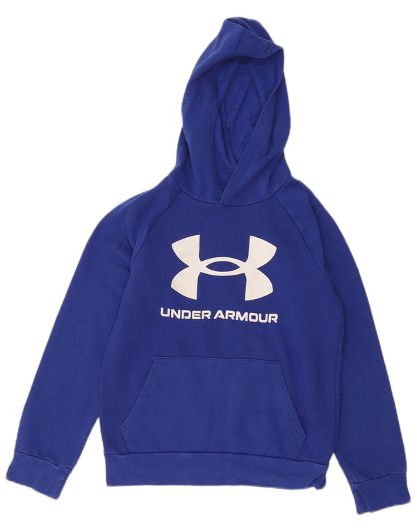 Under Armour Boys Cold Gear Graphic Hoodie Jumper 9-10 Years Medium Blue