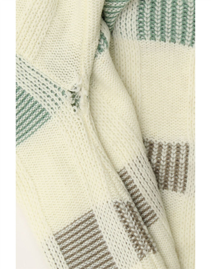 LONDON FOG Ανδρικό πουλόβερ με λαιμόκοψη σε σχήμα V Μικρό σε λευκό ριγέ ακρυλικό