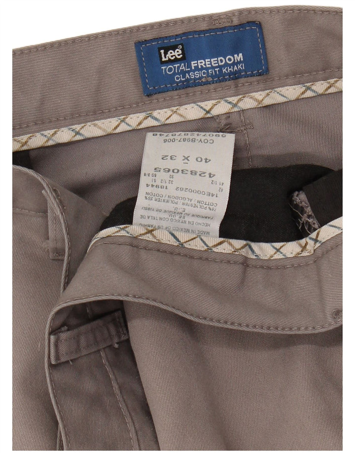 Lee Ανδρικό ίσιο κλασικό παντελόνι Chino W40 L32 Γκρι πολυεστέρας