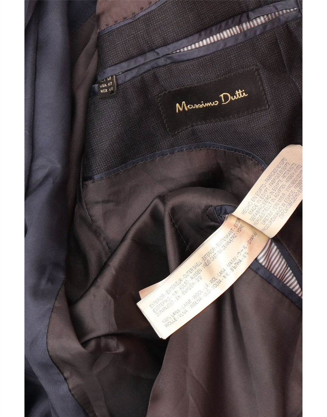 MASSIMO DUTTI Ανδρικό σακάκι μπλέιζερ με 2 κουμπιά EU 52 Large Navy Blue Wool