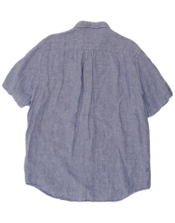 Ανδρικό κοντομάνικο πουκάμισο GANT 45/46 2XL λινό Houndstooth