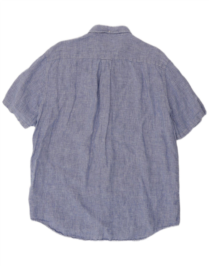 Ανδρικό κοντομάνικο πουκάμισο GANT 45/46 2XL λινό Houndstooth