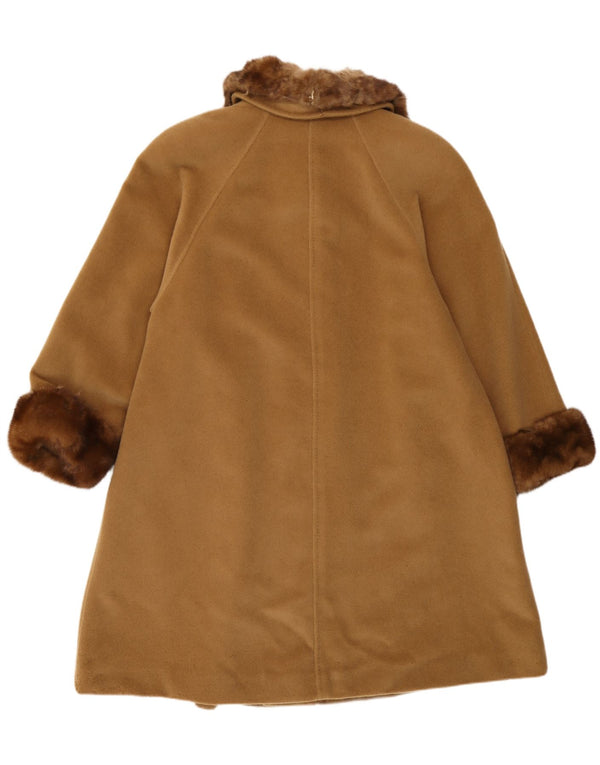 Vintage Womens Loose Fit Overcoat UK 14 Medium Brown