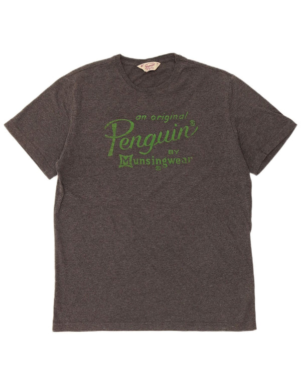 Ανδρικό γραφικό T-Shirt Penguin Top Medium Grey