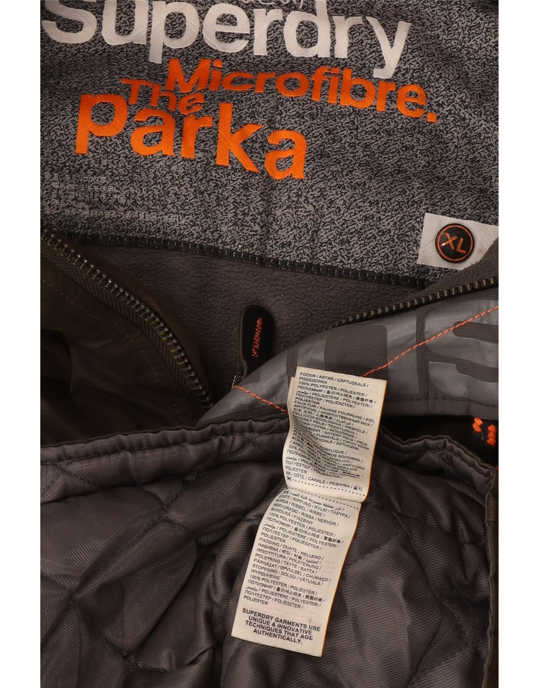 Ανδρικό μπουφάν Parka με κουκούλα Superdry UK 42 XL Khaki Polyester