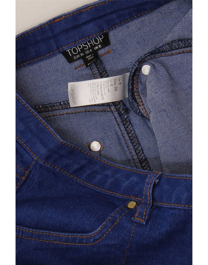 Topshop Γυναικεία Mini Τζιν Φούστα UK 8 Small W26 Blue Polyester