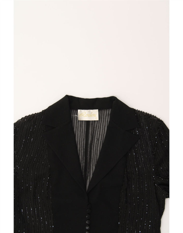 VINTAGE Womens Bolero Jacket IT 42 Medium Black Vintage Vintage and Second-Hand Vintage from Messina Hembry 