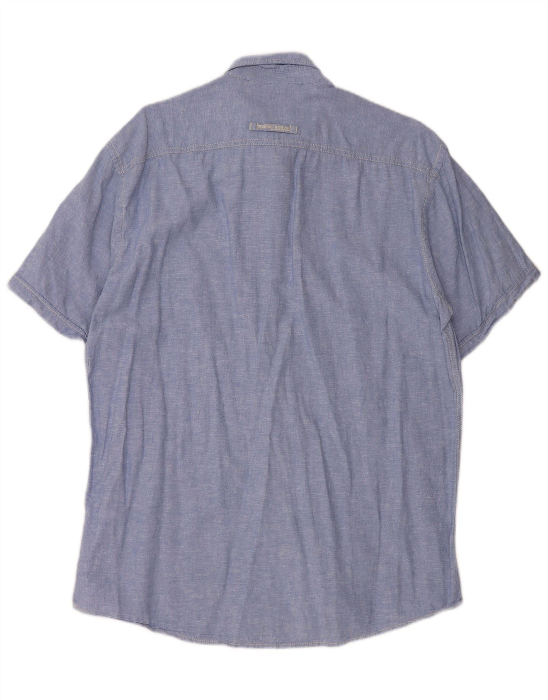 CAMEL ACTIVE Ανδρικό κοντομάνικο πουκάμισο με κανονική εφαρμογή, μεγάλο μπλε λινό