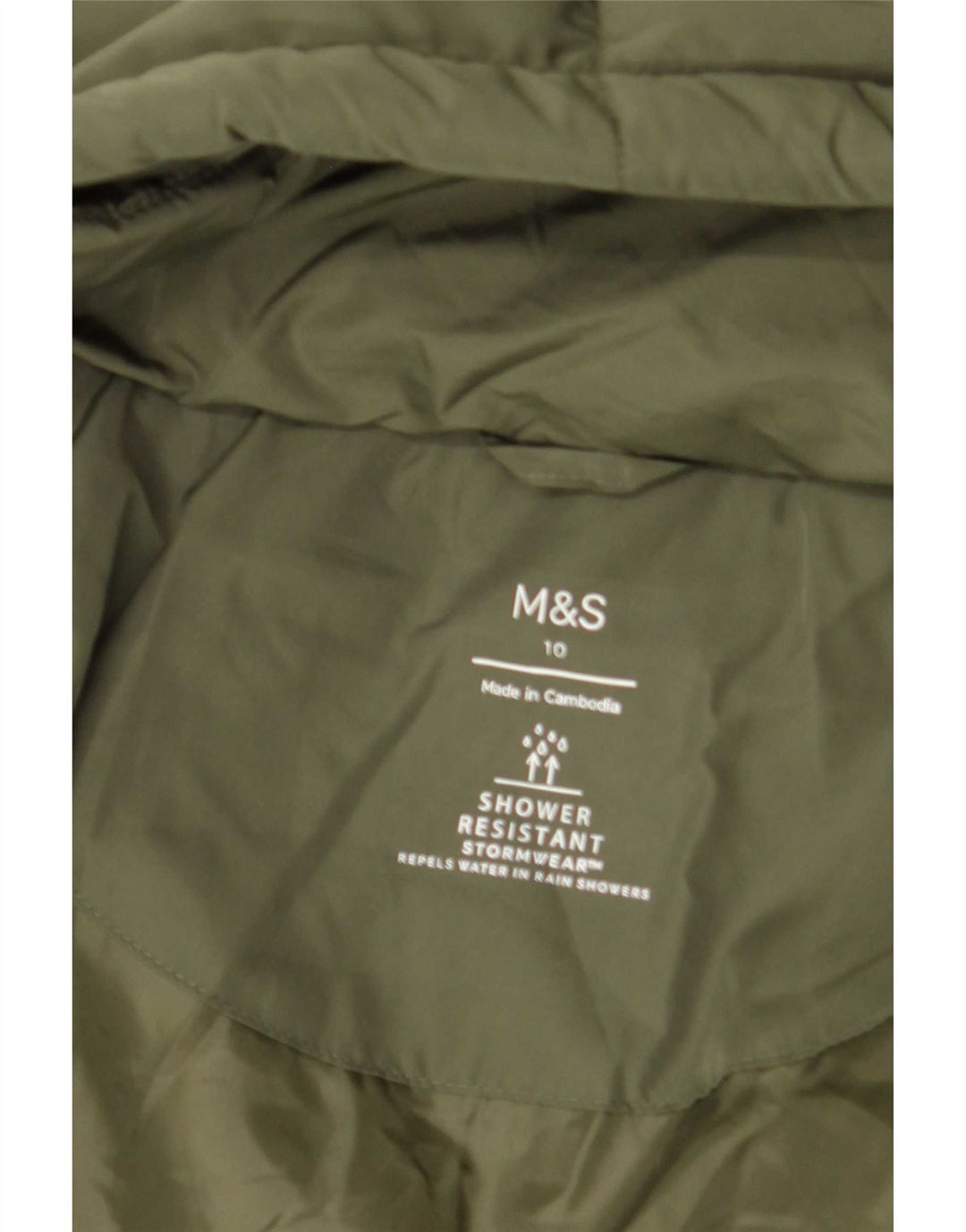 Marks & Spencer Γυναικείο μπουφάν με κουκούλα μεγάλου μεγέθους με επένδυση UK 10 Small Green