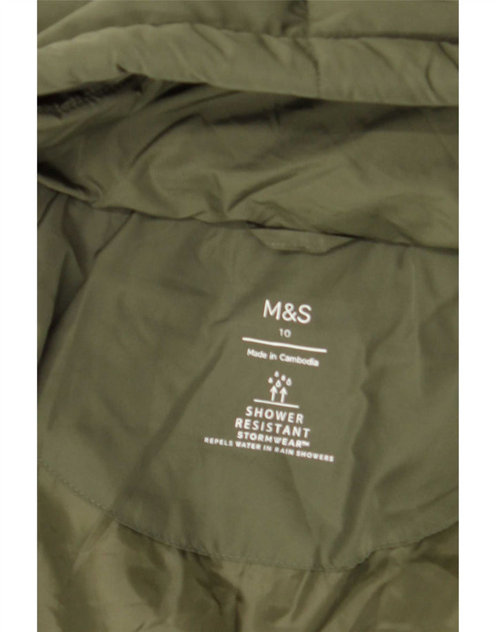 Marks & Spencer Γυναικείο μπουφάν με κουκούλα μεγάλου μεγέθους με επένδυση UK 10 Small Green