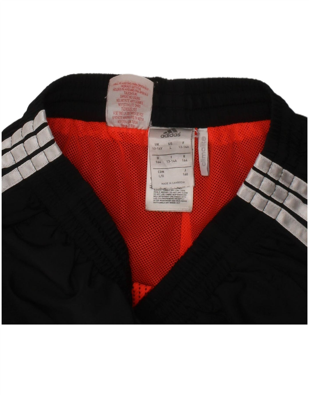 ADIDAS Boys Climalite Graphic Sport Shorts 13-14 Years  Black Polyester