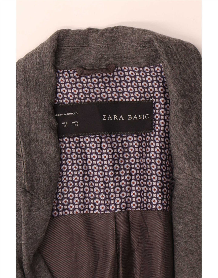 Zara Γυναικείο Μπουφάν 1 Κουμπί Blazer UK 14 Medium Grey Acetate
