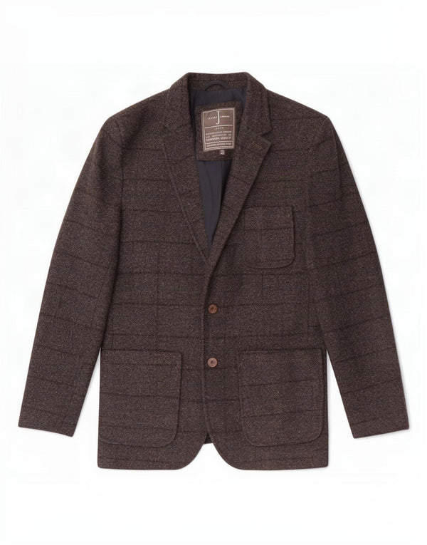 Jasper Conran Ανδρικό σακάκι 2 κουμπιών UK 40 Large Grey Check Wool