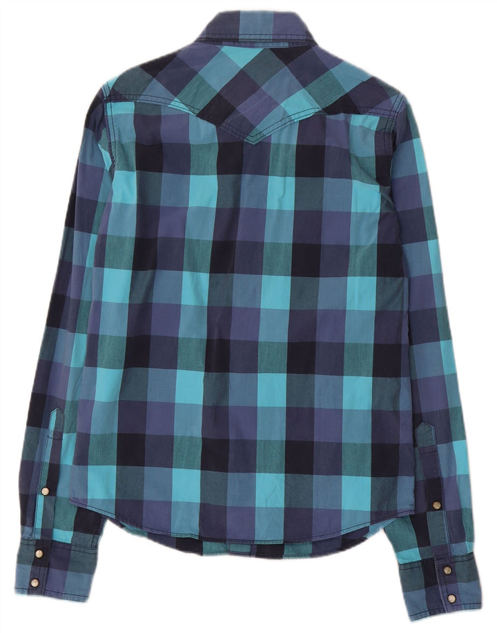 Ανδρικό πουκάμισο γουέστερν Hollister Small Blue Gingham Cotton