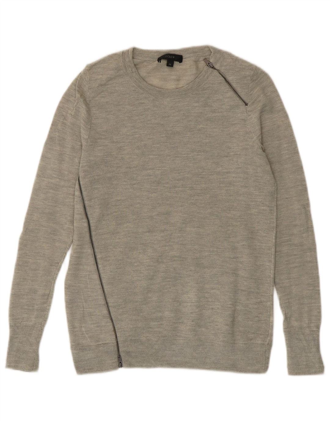 J. CREW Γυναικείο πουλόβερ με λαιμό σκάφος UK 10 Small Grey Merino Wool
