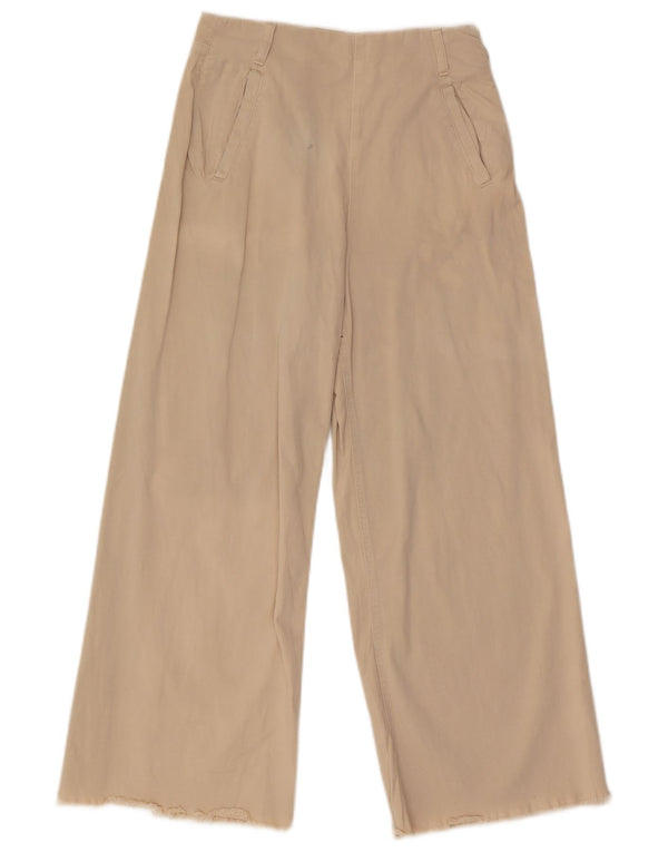 Zara Γυναικείο παντελόνι Chino με φαρδύ πόδι EU 36 XS W26 L26 Beige