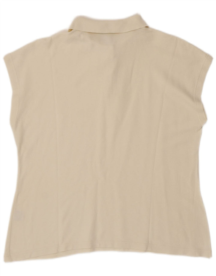 Γυναικείο αμάνικο μπλουζάκι πόλο FILA IT 54 2XL από λευκό βαμβακερό