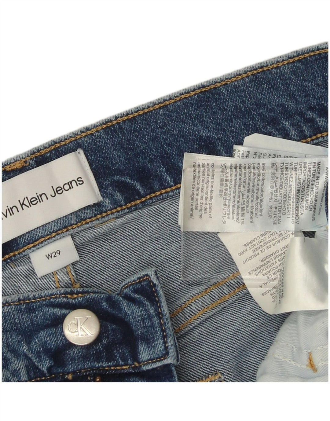 Ανδρικό τζιν σορτς CALVIN KLEIN W29 Μικρό μπλε βαμβακερό