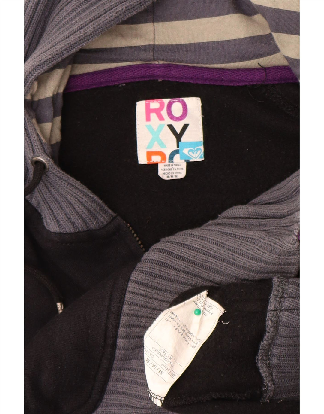 Γυναικείο πουλόβερ Roxy Crop με φερμουάρ με κουκούλα UK 12 Medium Black Floral