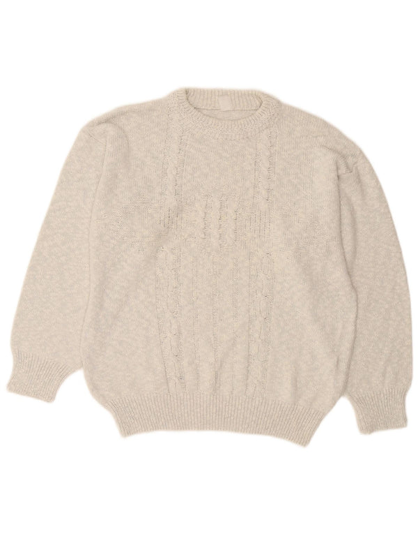 Vintage γυναικείο πουλόβερ με λαιμόκοψη UK 18 XL Γκρι