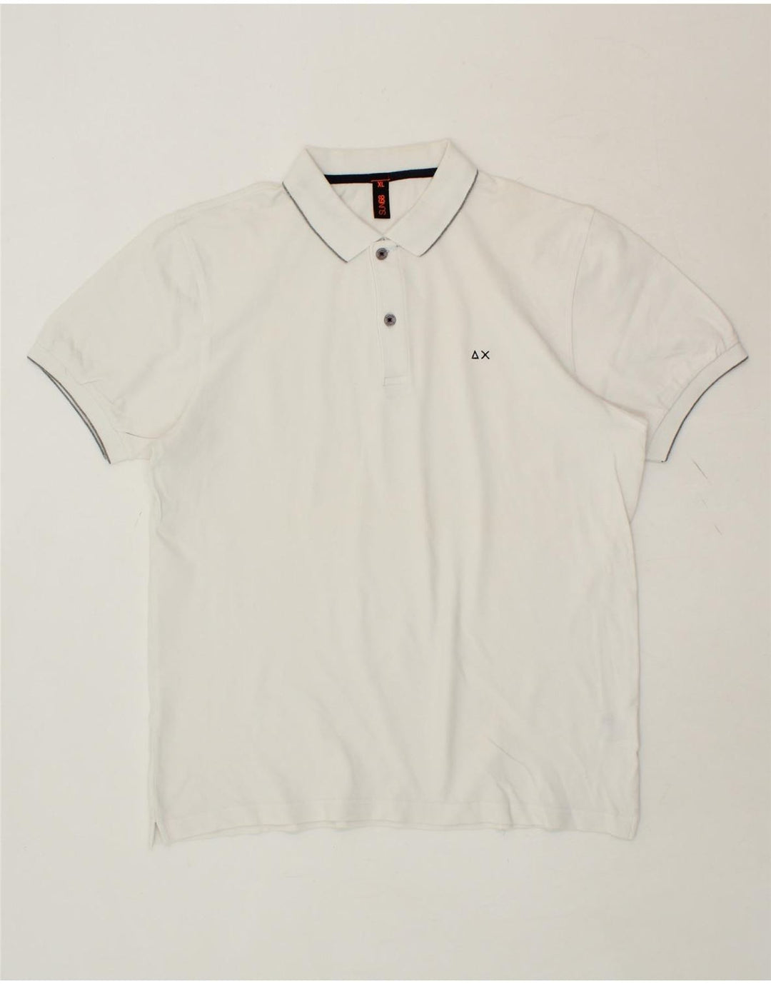 SUN68 Mens Polo Shirt XL White Cotton Vintage Sun68 and Second-Hand Sun68 from Messina Hembry 