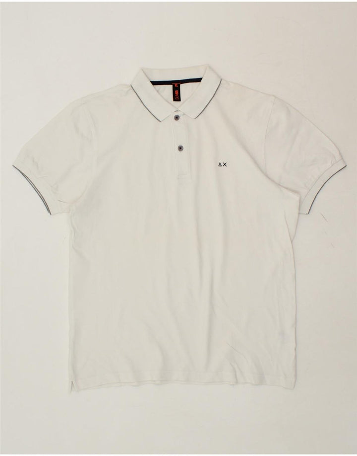 SUN68 Mens Polo Shirt XL White Cotton Vintage Sun68 and Second-Hand Sun68 from Messina Hembry 