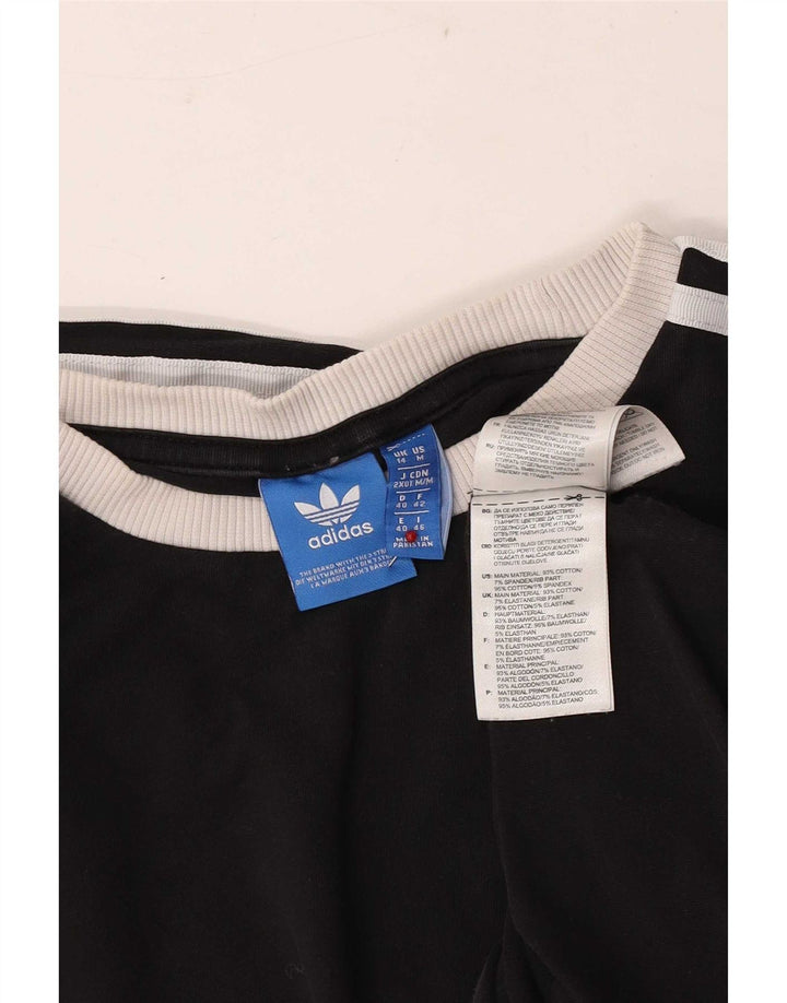 Adidas Γυναικείο τοπ μακρυμάνικο UK 14 μεσαίο μαύρο βαμβακερό
