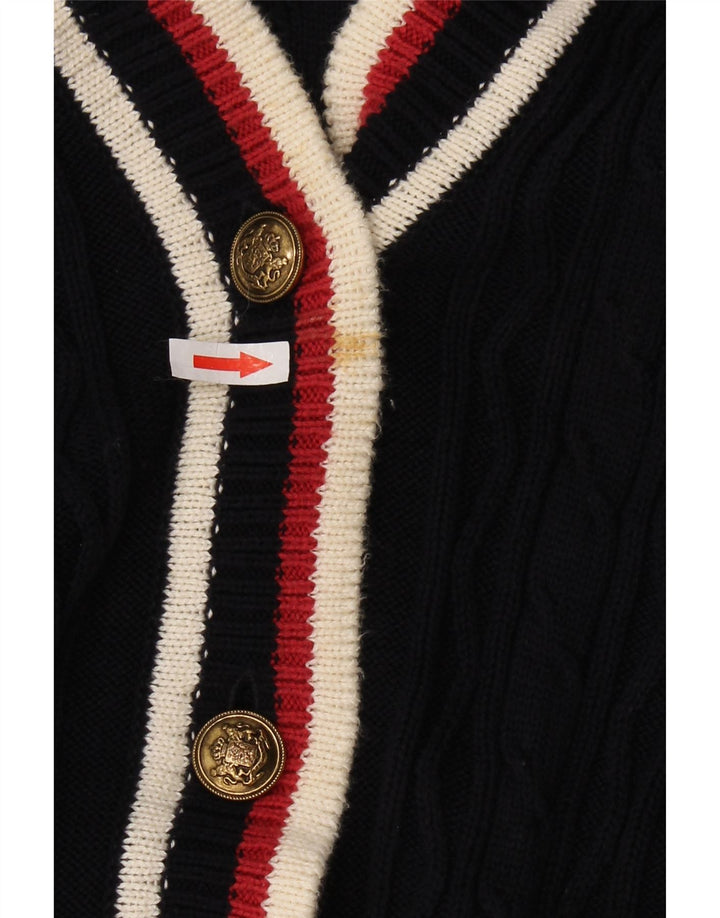 JAEGER Γυναικείο πουλόβερ με ζακέτα UK 10 Small Navy Blue Colourblock