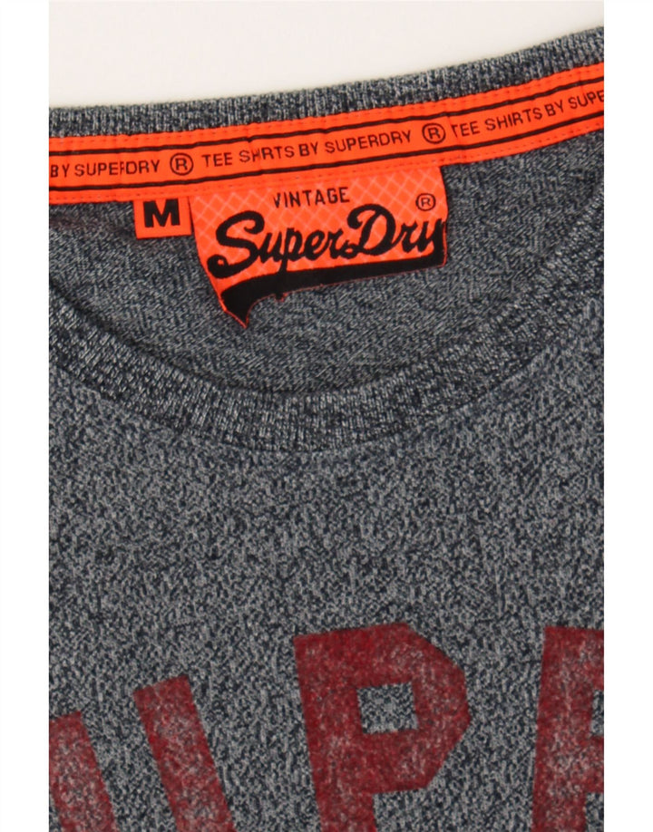 SUPERDRY Mens Graphic T-Shirt Top Medium Navy Blue Cotton Vintage Superdry and Second-Hand Superdry from Messina Hembry 