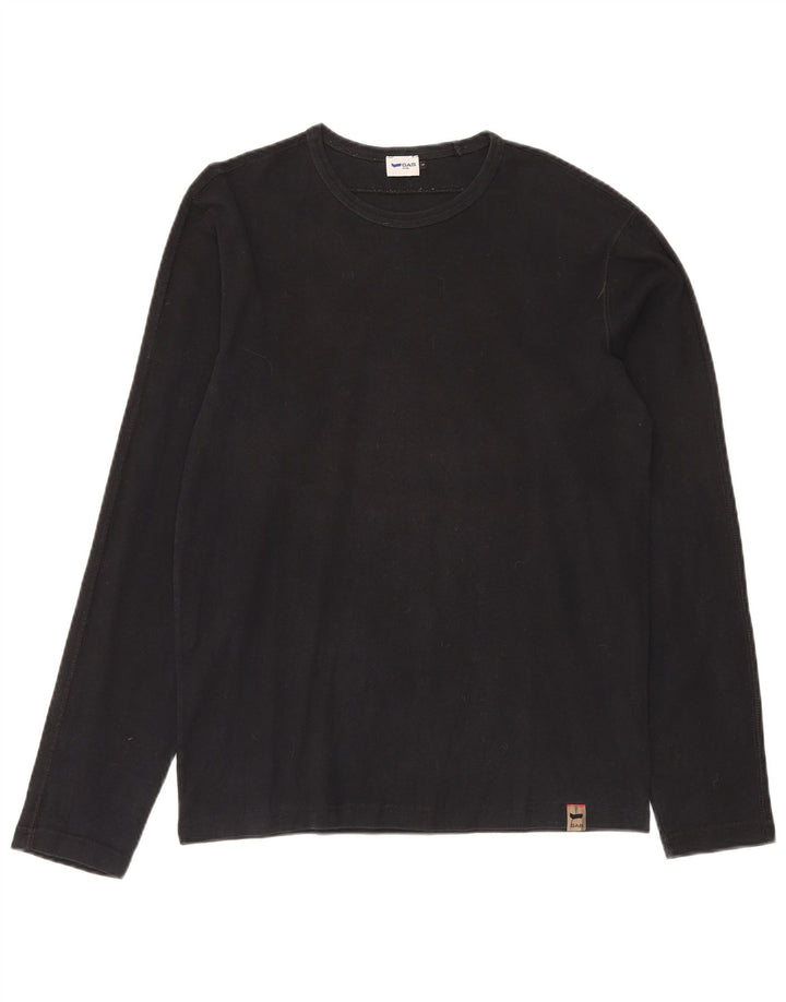 Ανδρικό τοπ GAS Μακρυμάνικο μεγάλο μαύρο βαμβακερό