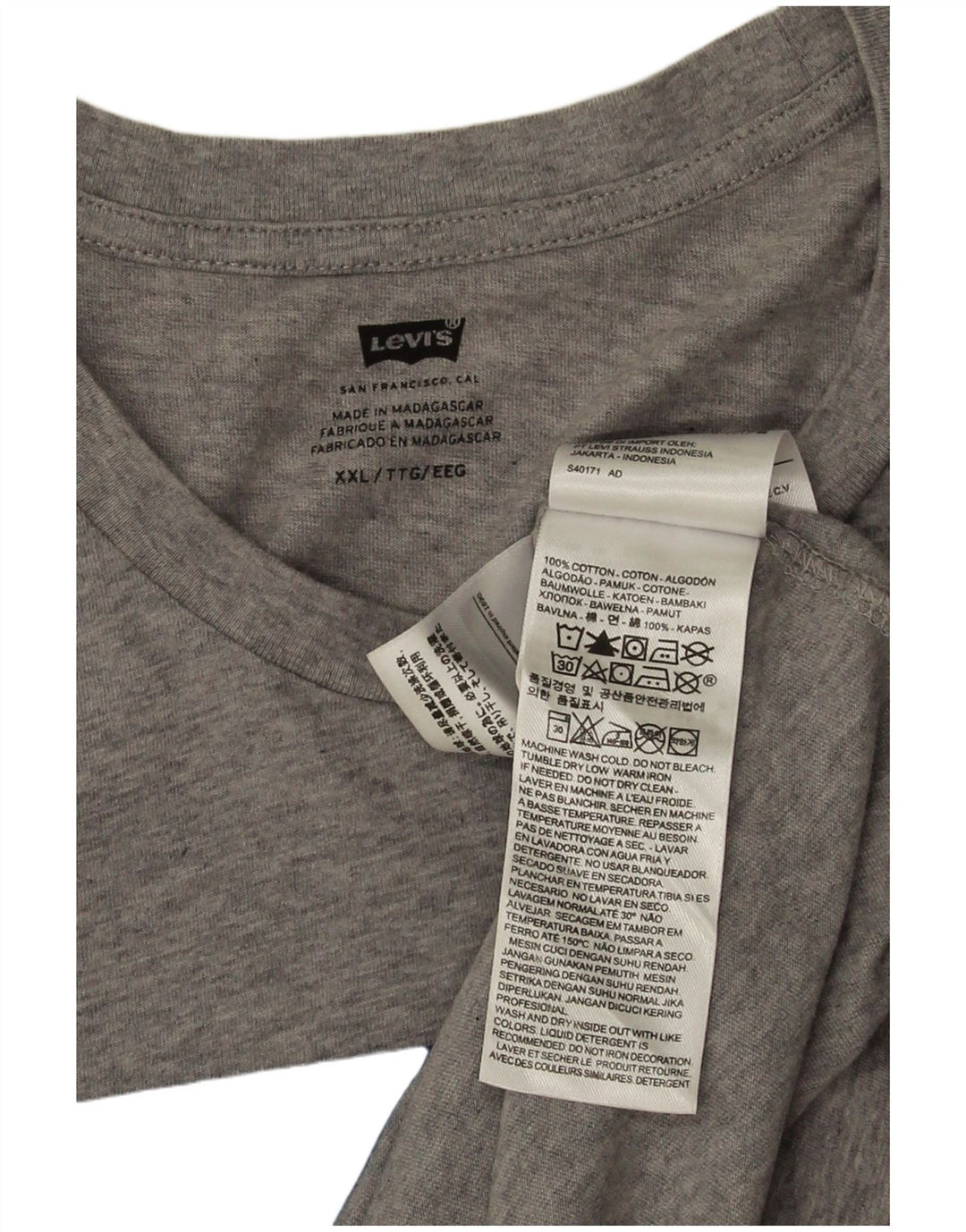 Ανδρικό γραφικό T-Shirt Levi's Top 2XL Γκρι βαμβακερό