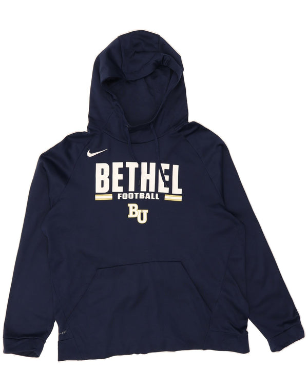NIKE Mens Bethel Royals Football Graphic Hoodie Jumper XL Navy Blue