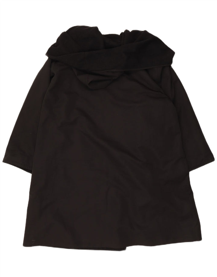 Vintage Γυναικείο Πανωφόρι με Κουκούλα UK 18 XL Μαύρο Πολυεστέρας