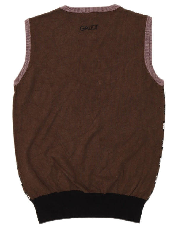 Γυναικείο γιλέκο Gaudi Tank Top UK 12 μεσαία καφέ ριγέ βισκόζη